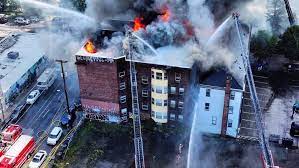 Drone photo of the 4-alarm apartment fire - Photo courtesy Mike Warner